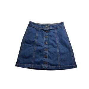Mudd Juniors Denim Button Front A-Line Mini Skirt Size 3